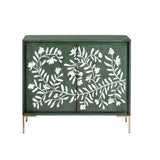 Flourish Green/White Two-Door Cabinet by Crestview at Eve Furniture