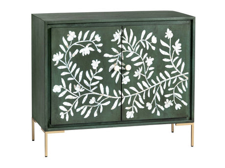 Flourish Green/White Two-Door Cabinet by Crestview at Eve Furniture