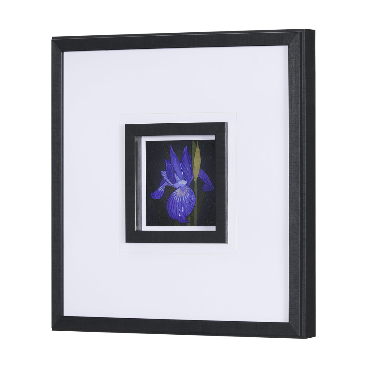 Flower Portrait IV by Mercana Studio a Hand Embellished Textured Framed Art Print Matted under Glass by Mercana at Eve Furniture