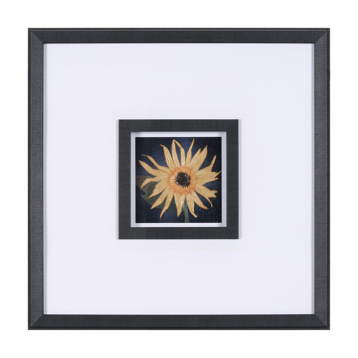 Flower Portrait IX by Mercana Studio a Hand Embellished Textured Framed Art Print Matted under Glass by Mercana at Eve Furniture