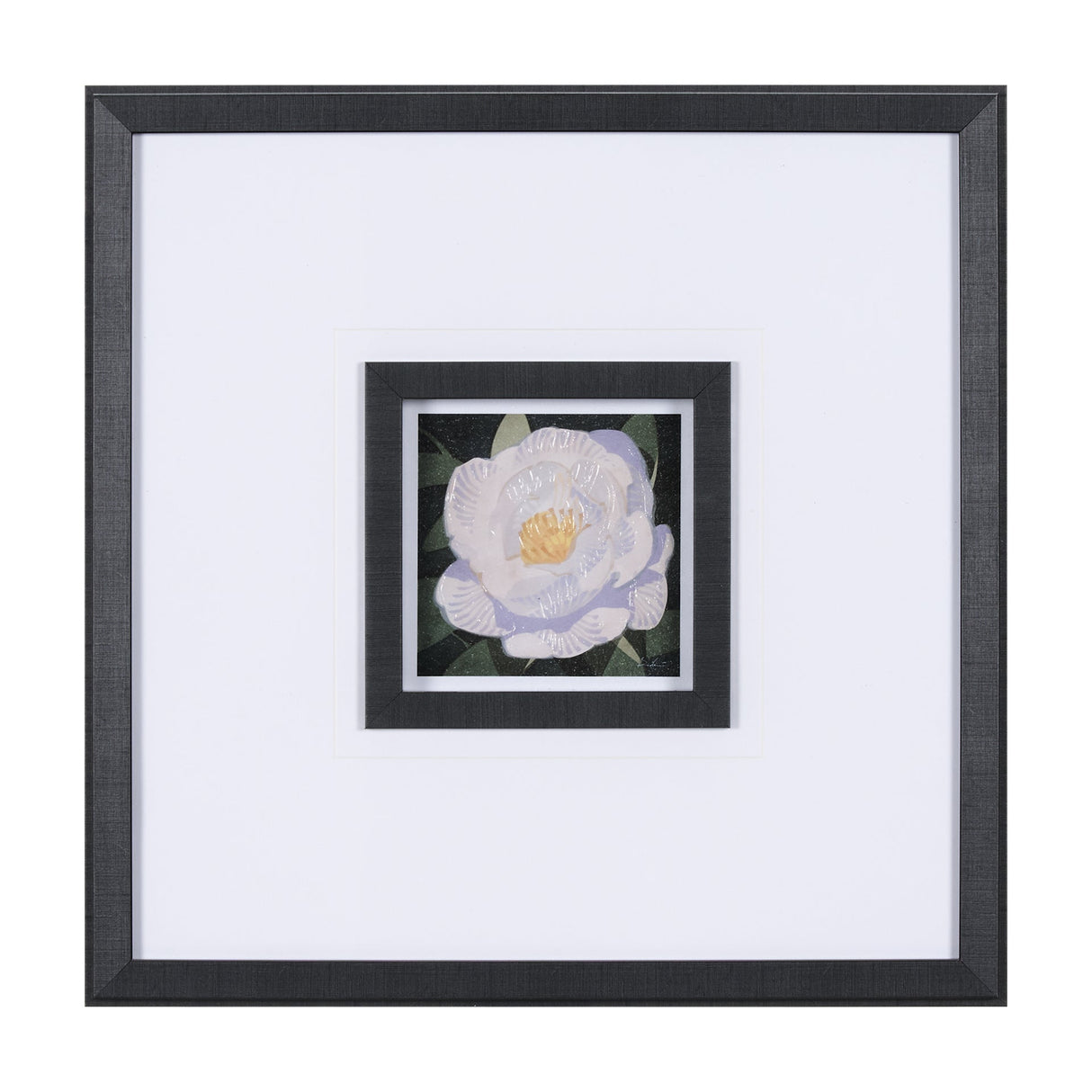 Flower Portrait V by Mercana Studio a Hand Embellished Textured Framed Art Print Matted under Glass by Mercana at Eve Furniture
