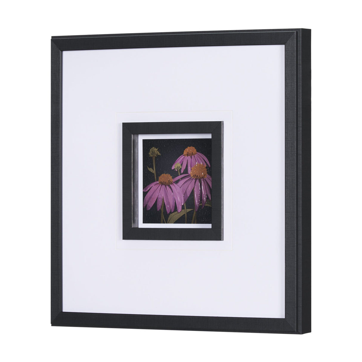 Flower Portrait VI by Mercana Studio a Hand Embellished Textured Framed Art Print Matted under Glass by Mercana at Eve Furniture