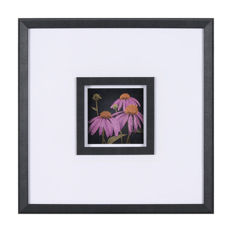 Flower Portrait VI by Mercana Studio a Hand Embellished Textured Framed Art Print Matted under Glass by Mercana at Eve Furniture
