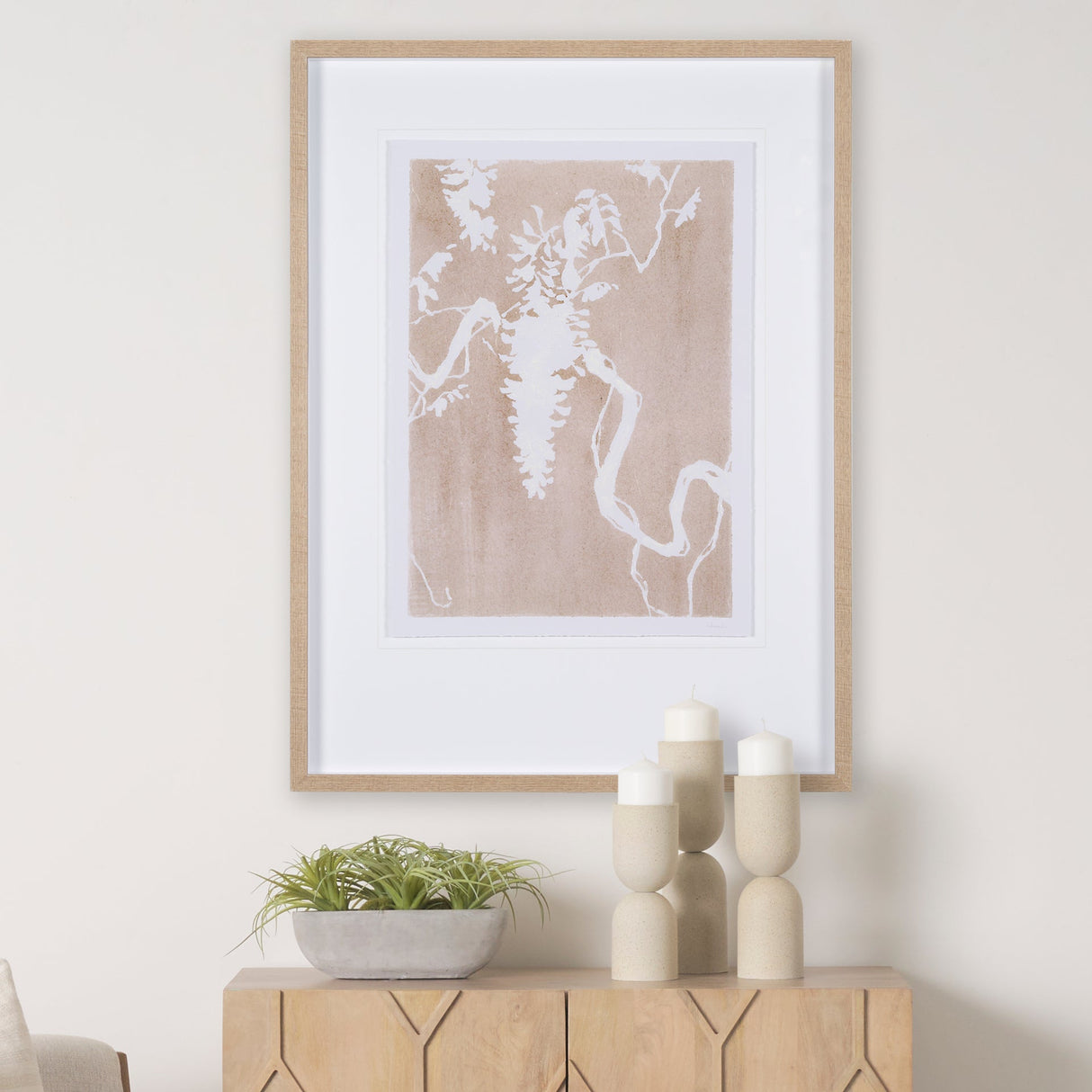 Flower Silhouette-Wisteria by Mercana Studio Hand Embellished Framed Art Print Matted under Glass by Mercana at Eve Furniture