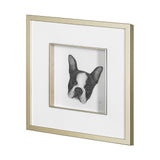 Floyd (Boston Terrier 1) by Mercana Studio Hand Embellished Framed Art Print Matted under Glass by Mercana at Eve Furniture