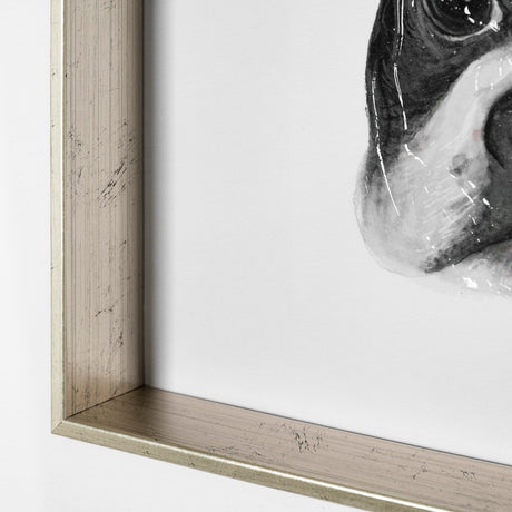 Floyd (Boston Terrier 1) by Mercana Studio Hand Embellished Framed Art Print Matted under Glass by Mercana at Eve Furniture