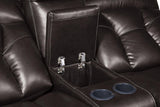 Floyd Brown Power Double Reclining Loveseat by Homelegance at Eve Furniture