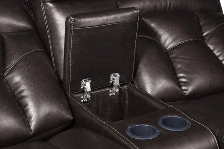 Floyd Brown Power Double Reclining Loveseat by Homelegance at Eve Furniture