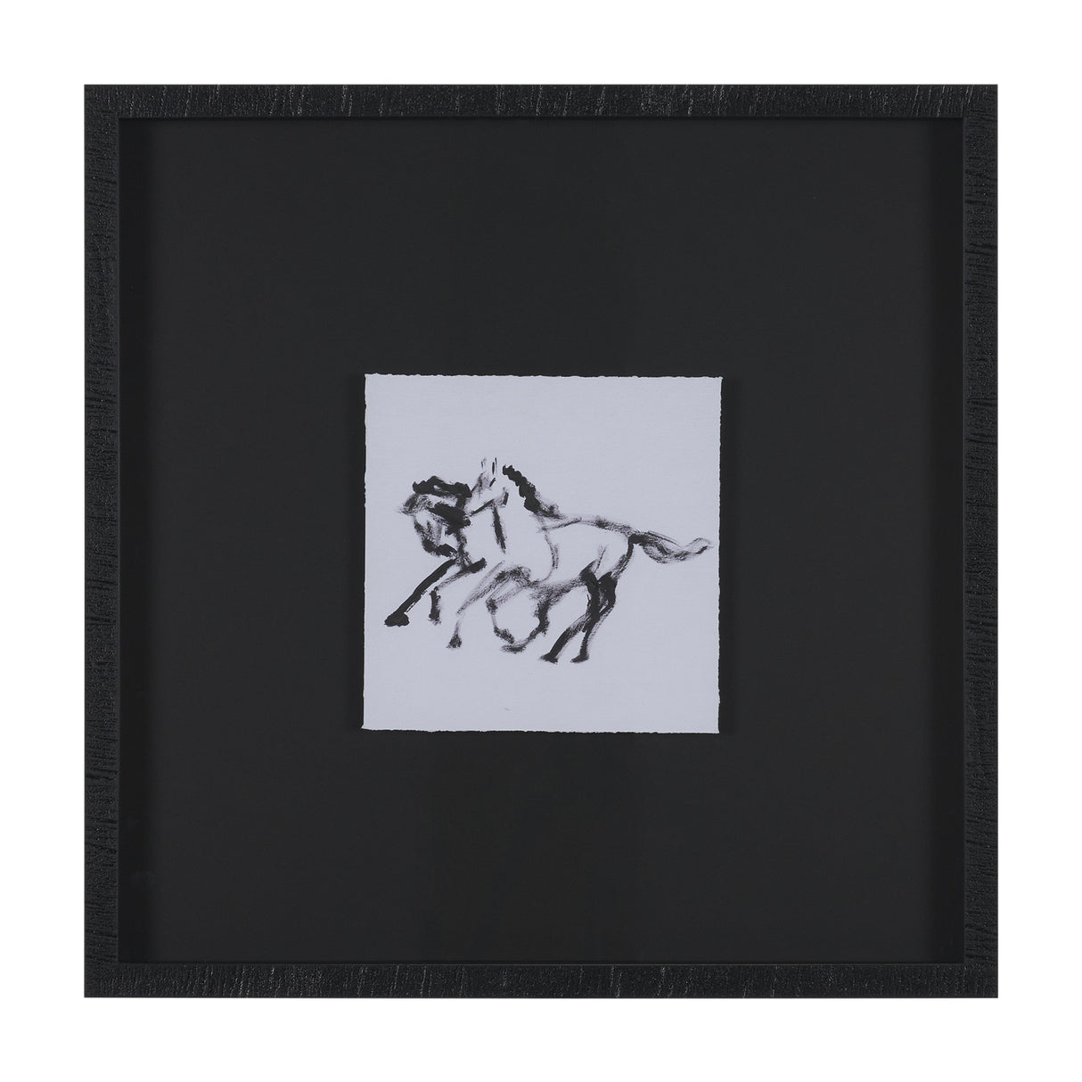 Fluid Gallop by Santhosh ch Hand-Embellished Framed Artwork Matted under Glass by Mercana at Eve Furniture