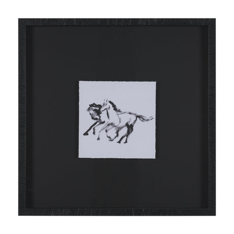 Fluid Gallop by Santhosh ch Hand-Embellished Framed Artwork Matted under Glass by Mercana at Eve Furniture