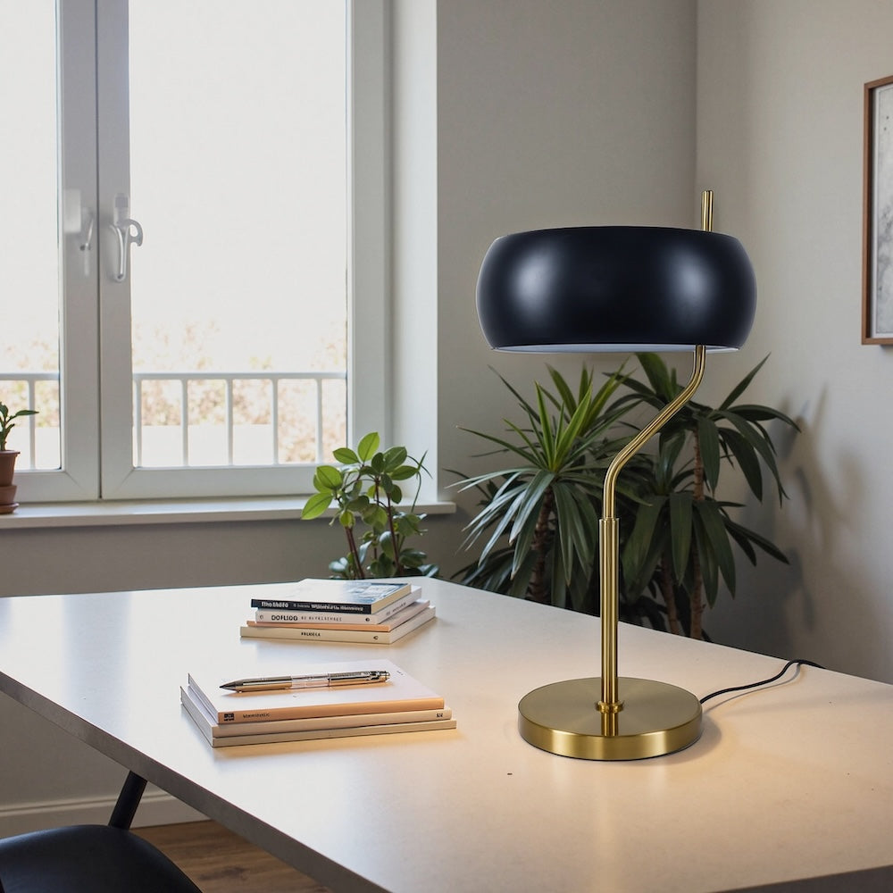 Flux Table Lamp - Black Outer - White Inner by Ashcroft Furniture at Eve Furniture