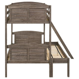 Flynn Weathered Brown Twin over Full Bunk Bed