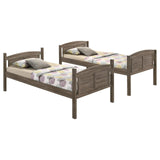 Flynn Weathered Brown Twin over Full Bunk Bed by Coaster at Eve Furniture