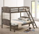 Flynn Weathered Brown Twin over Full Bunk Bed by Coaster at Eve Furniture
