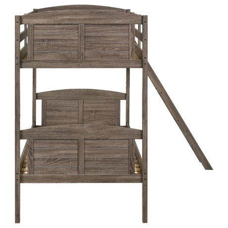 Flynn Weathered Brown Twin over Twin Bunk Bed by Coaster at Eve Furniture