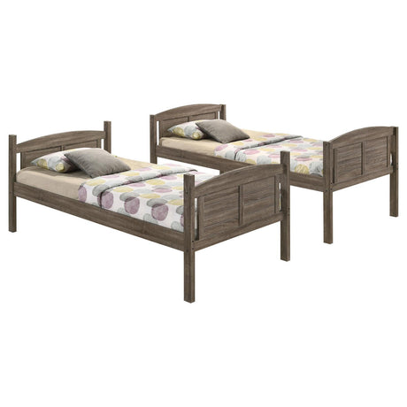 Flynn Weathered Brown Twin over Twin Bunk Bed by Coaster at Eve Furniture