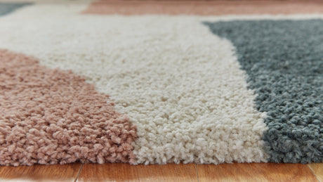 Flynnwick Cream/Pink/Gray Large Rug by Ashley at Eve Furniture