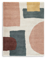 Flynnwick Cream/Pink/Gray Medium Rug by Ashley at Eve Furniture