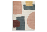 Flynnwick Cream/Pink/Gray Medium Rug by Ashley at Eve Furniture
