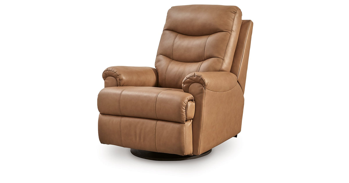Flynwood Butternut Swivel Glider Recliner by Ashley at Eve Furniture