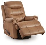 Flynwood Butternut Swivel Glider Recliner by Ashley at Eve Furniture