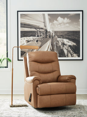 Flynwood Butternut Swivel Glider Recliner by Ashley at Eve Furniture