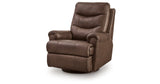 Flynwood Espresso Swivel Glider Recliner by Ashley at Eve Furniture