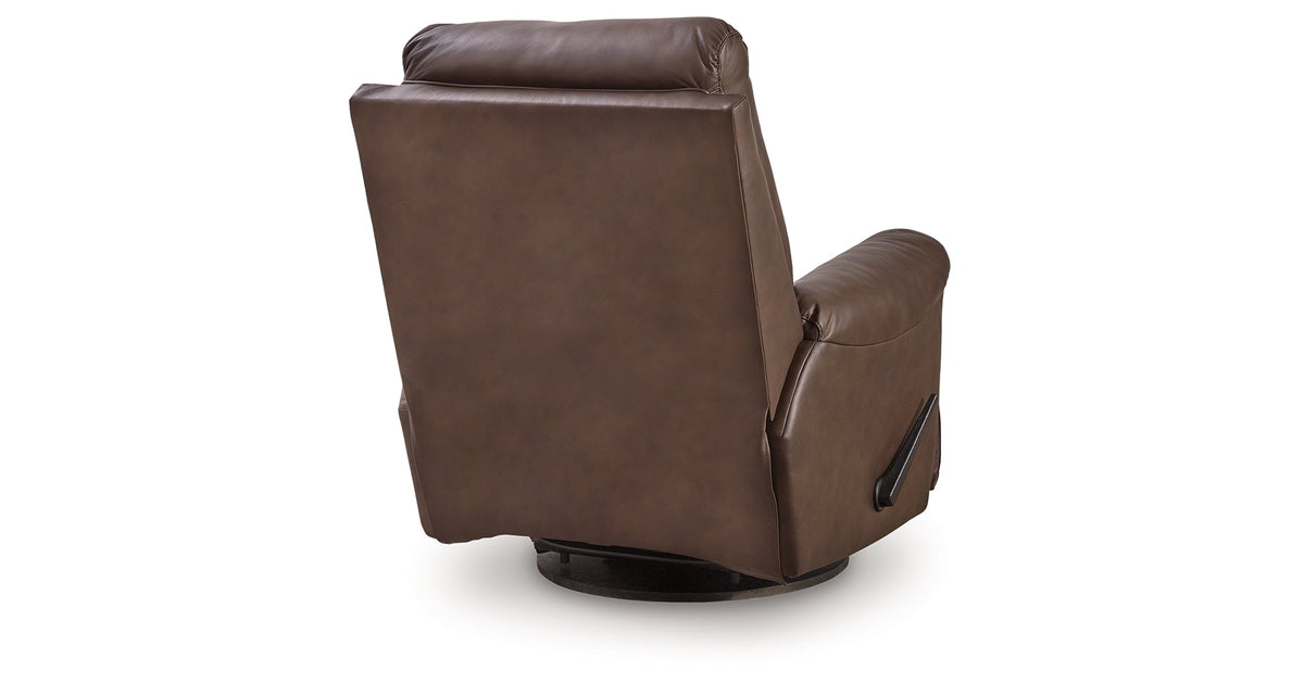 Flynwood Espresso Swivel Glider Recliner by Ashley at Eve Furniture