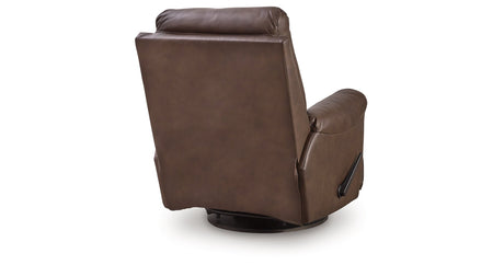 Flynwood Espresso Swivel Glider Recliner by Ashley at Eve Furniture