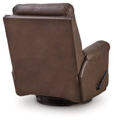 Flynwood Espresso Swivel Glider Recliner by Ashley at Eve Furniture