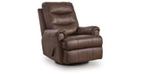 Flynwood Espresso Swivel Glider Recliner by Ashley at Eve Furniture