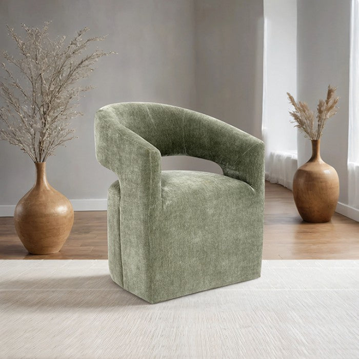 Tresa Green Arm Chair with Casters