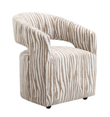 Tresa Meerkat Beige Arm Chair w/ Casters