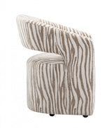 Tresa Meerkat Beige Arm Chair w/ Casters
