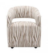 Tresa Meerkat Beige Arm Chair w/ Casters