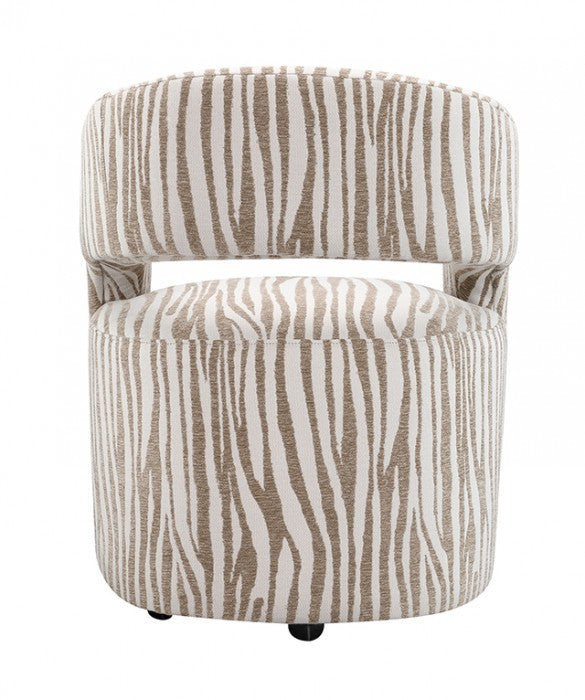 Tresa Meerkat Beige Arm Chair w/ Casters
