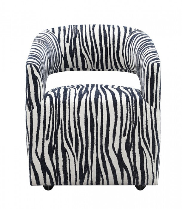 Tresa Agama Blue Arm Chair w/ Casters