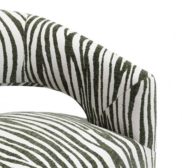 Tresa Savanna Green Arm Chair w/ Casters