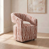 Tresa Sundowner Orange Arm Chair w/ Casters