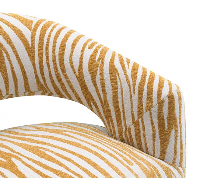 Tresa Masked Weaver Yellow Arm Chair w/ Casters