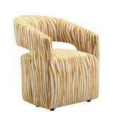 Tresa Masked Weaver Yellow Arm Chair w/ Casters