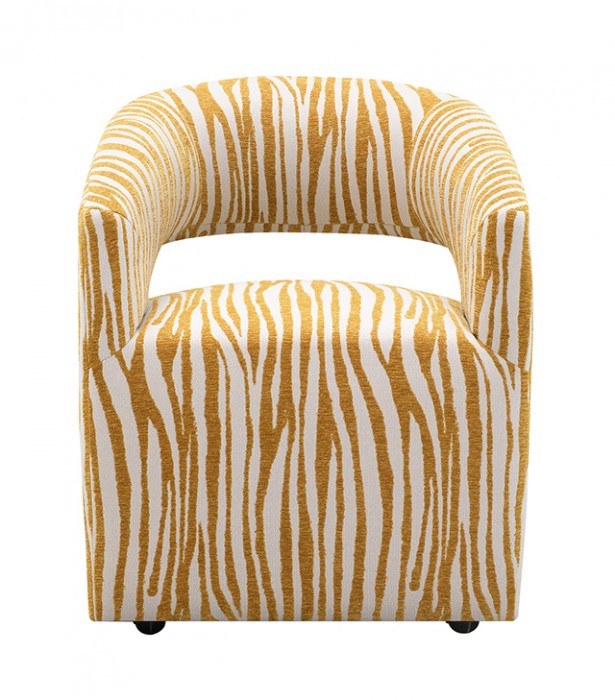 Tresa Masked Weaver Yellow Arm Chair w/ Casters