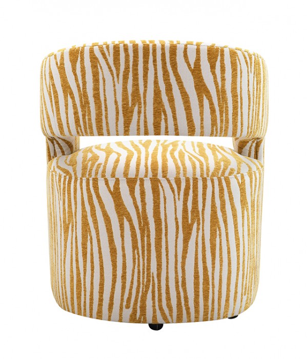 Tresa Masked Weaver Yellow Arm Chair w/ Casters