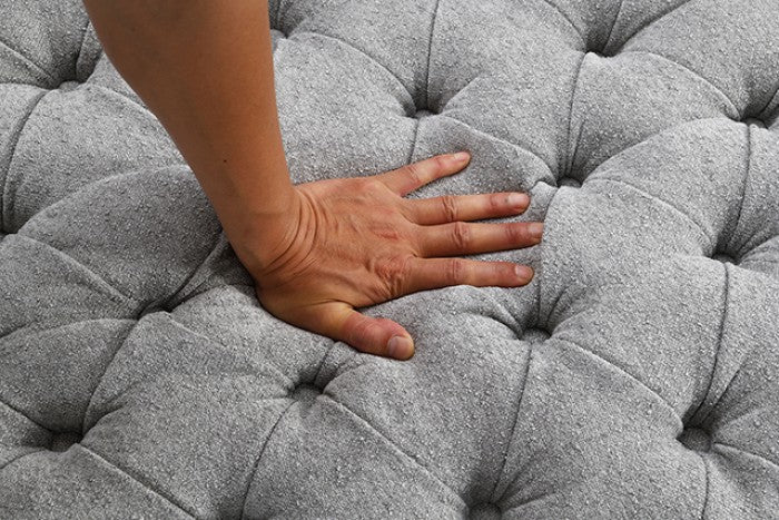 Sofi Light Gray Button Tufted Swivel Chair