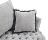 Sofi Light Gray Button Tufted Swivel Chair