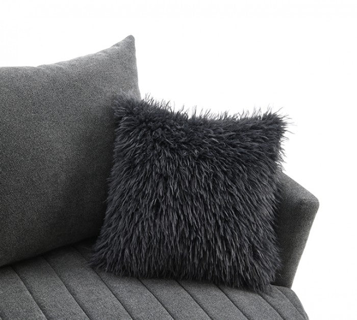 Hoople Dark Gray Channel Tufted Swivel Chair