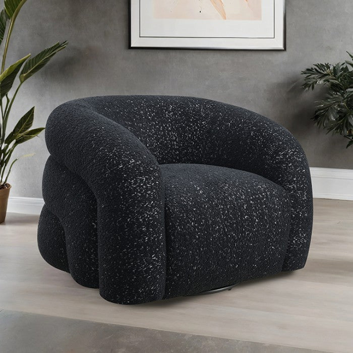 Freja Black Swivel Chair