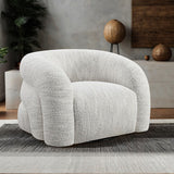 Freja Cotton White Swivel Chair