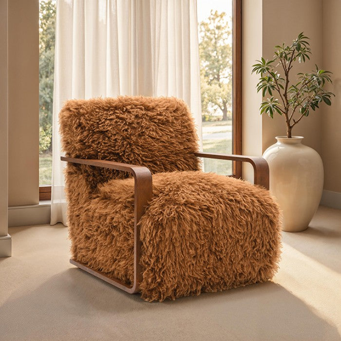 Eramo Contemporary Caramel Brown Accent Chair