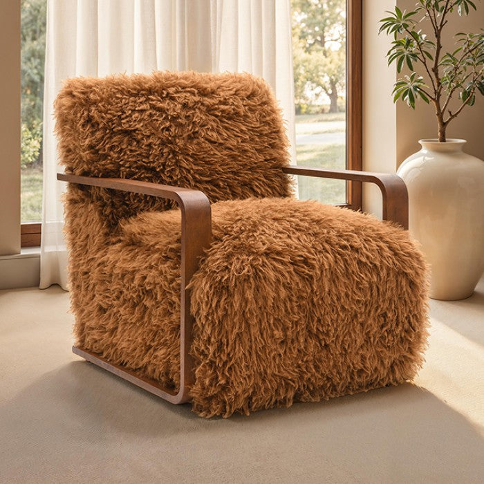 Eramo Contemporary Caramel Brown Accent Chair